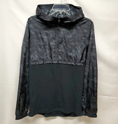 Under Armour Fitted 1/2 Zip Nylon Upper Hooded Black Gray Jacket Women's Small - Image 1 of 4