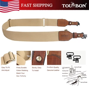 TOURBON Shooting Range Rifle Shotgun Sling with Swivels Screws Stud gun Strap - Picture 1 of 10