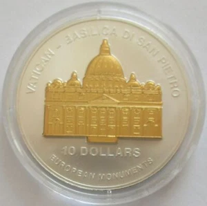 Nauru 10 Dollars 2003 European Monuments Petersdom in Rom 1 Oz Silber - Picture 1 of 2