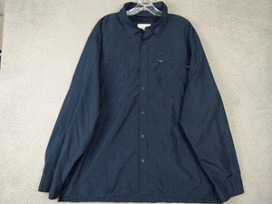 Reel Life Mens 2XL Navy Blue Long Sleeve Button-Up Fishing Shirt - Picture 1 of 7