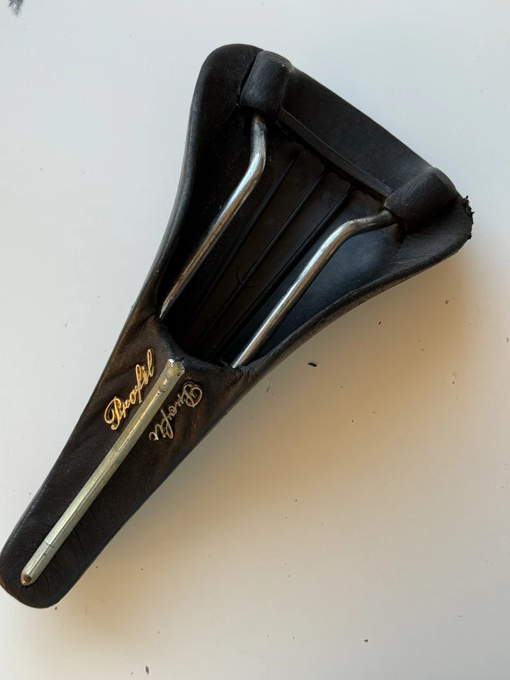 Sillín de cuero usado vintage Selle San Marco Concor Supercorsa Profit, Italia Foto 1 de 4