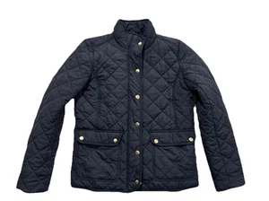 J.Crew Factory Women Puffer Small Quilted Navy Gold Pockets - Picture 1 of 8