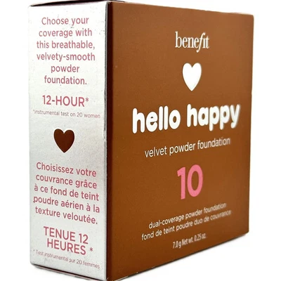 Benefit Cosmetics Hello Happy бархатная пудра-основа ~ оттенок 10 ~ 0,25 унц ~ новая в коробке - Изображение 1 из 4