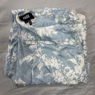 Pantalones PAIGE Floral Pierna Ancha Azul Claro Blanco Para Mujer 10 Cottagecore Fairycore Foto 1 de 4