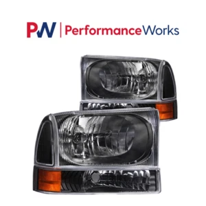 Anzo 111080 Crystal Headlights Black w/Corner Lights Fits 99-04 Ford Superduty - Picture 1 of 1
