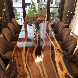 183cmx122cm Natürliches Holz Epoxid Konferenz Meeting Tisch Essen Bereich Möbel - Picture 1 of 5