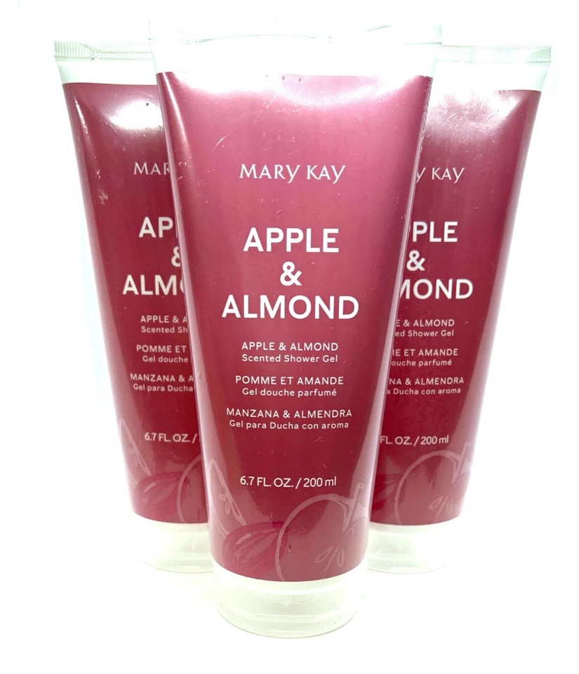 MARY KAY APPLE AND ALMOND SCENTED SHOWER GEL~3 TUBES~6.7 FL. OZ. EACH~FULL SIZE - Image 1 of 3