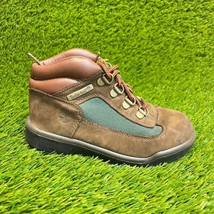 Timberland Field Boys Size 13C Brown Green Outdoor Waterproof Hiking Boots Shoes - Picture 1 of 11