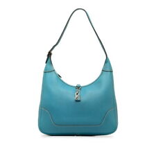Hermes Trim 31 Handbag Shoulder Bag Blue Jean Togo Ladies Used