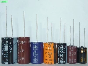 Surtido de condensadores electrolíticos radiales 35V 12Valor 100 piezas marca surtido - Imagen 1 de 1