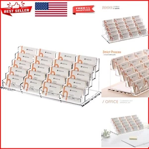 Elegant 20-Slot Clear Acrylic Business Card Holder - Display Up to 1000 Cards - Picture 1 of 10