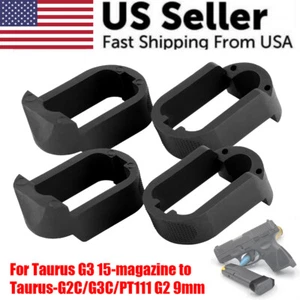 2/4PCS Magazine Sleeve / Spacer For Taurus G3 15-magazine to Taurus G2C/G3C - Picture 1 of 12