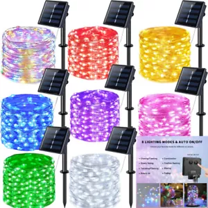 Solar String Light LED Lights Waterproof Copper Wire Fairy Outdoor Garden Party - Picture 1 of 28