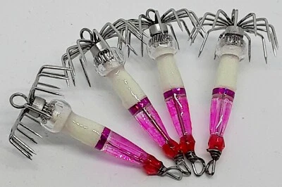 KRAKEN KILLER JIGS squid jigs fishing glow in the dark jig east coast/west coast puget sound 4pcs