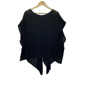 Lily Loves Top Size 16 Black Sheer Short Sleeve - Picture 1 of 8