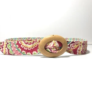 Vera Bradley Women's Belt Large-Extra Large Pink Yellow Reversible Floral - Picture 1 of 10