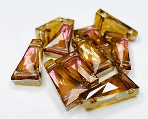 5181 Swarovski Elements Crystals Copper 17x9mm Faceted Keystone 10 Beads Lot New - Picture 1 of 1