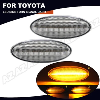 For Toyota Auris Vitz Corolla Clear LED Side Marker Light Turn Signal Lamp Amber Foto 1 de 4
