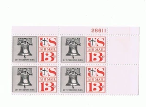 #C62 Liberty Bell PLATE BLOCK MNH free shipping! - Picture 1 of 1