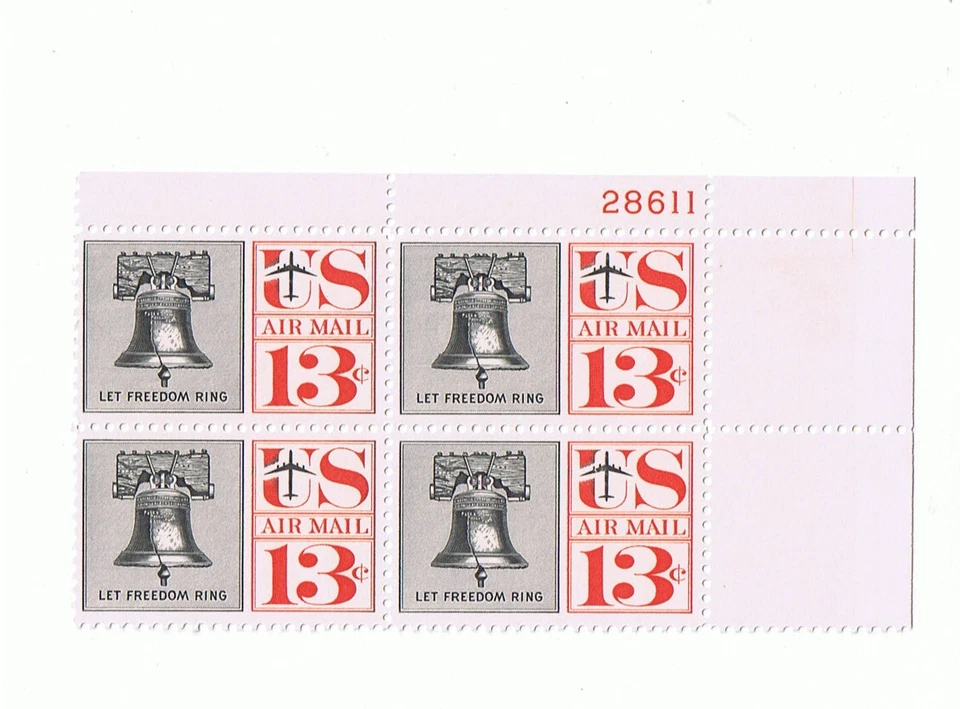 #C62 Liberty Bell PLATE BLOCK MNH free shipping! - Image 1 of 1