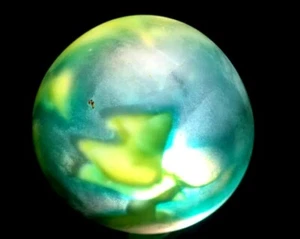 Vintage Marbles Other worladly Ravenswood Iridescent Green Swirl ART Glass Circl - Picture 1 of 12