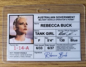 Tank Girl ID Insignia-Rebecca Buck Disfraz Cosplay - Imagen 1 de 2