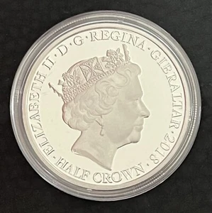 GIBRALTAR GOING DOWN OF THE SUN WWI HALF CROWN COIN & FOLDER 2018 REMEMBRANCE - Picture 1 of 5