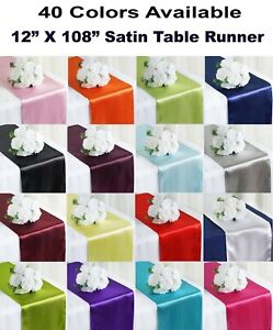 10 Satin Table Runners Chair Swag Wedding Party Decoration 12"X108" - FREE SHIP