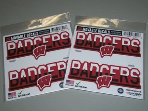 4 Wisconsin BADGERS NCAA Die Cut Decals 5" x 2.25" * Removable Vinyl * New - Picture 1 of 3