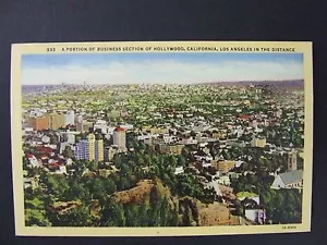 Cartolina Hollywood Los Angeles California CA vista città aerea Curt Stagno 1931 - Foto 1 di 2