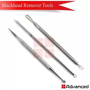 Set Of 3 Comedone Extractors #3-5-6 Pimple Poper Acne Blackhead Blemish Removal - Picture 1 of 4