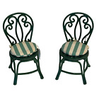 Eden Madeline Doll House 2 Bistro Chairs & Pads Garden Patio Outdoor Furniture!
