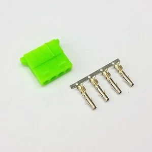PK OF 5 FEMALE 4 PIN MOLEX PC PSU POWER SUPPLY CONNECTOR - BRIGHT GREEN INC PINS - Picture 1 of 5