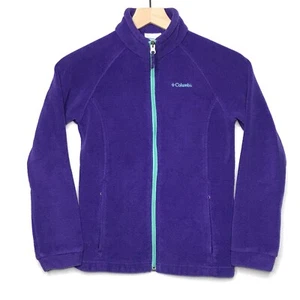 Columbia Fleece Jacket Girls Youth Size L Large 14-16 Purple Full Zip - Picture 1 of 7