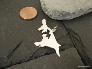 USEDOM Landkarte, Anhänger in Handarbeit, 925er Silber, Uznam - NEU - Bild 1 von 1