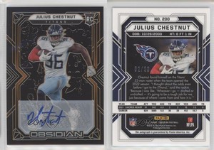 2022 Obsidian Rookies Electric Etch Orange /99 Julius Chestnut Rookie Auto RC