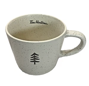 Tim Horton Christmas Tree Coffee Mug Cup Cream & Brown Speckled 2022 - Picture 1 of 10