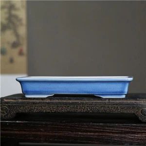 8.2" Purple Sand Pot Ceramic Bonsai Basin Rectangular Small Basin - Picture 1 of 16