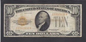 1928 $10 @ GOLD CERTIFICATE @ - Picture 1 of 2