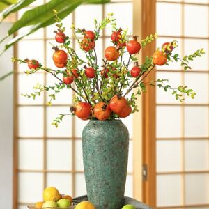 Set of 2 Artificial Pomegranate Stems, 26 Inches Each