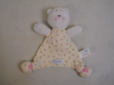 Vitaminas Manta de Seguridad Bebé Lovey Cachorro Perro Amarillo con Rosas Rosas Foto 1 de 2