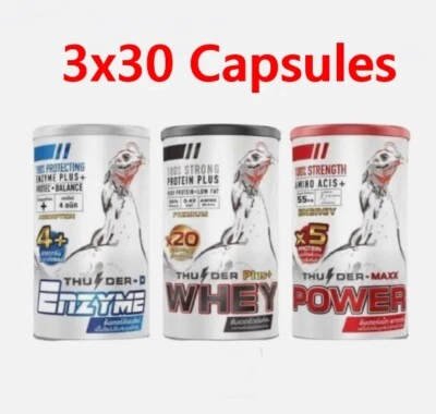 Supplement Rooster Protein Thunder Whey Plus, Maxx, Enzyme 30 Caps Set of 3 - Image 1 of 4