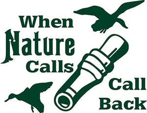 Nature Duck Calls Calling Gun Hunting Truck Window Wall Vinyl Decal Sticker - Imagen 1 de 2