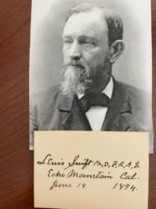 LEWIS A SWIFT SIGNED CARD, AMERICAN ASTRONOMER MOUNT LOWE OBSERVATORY, 13 COMETS - Picture 1 of 1