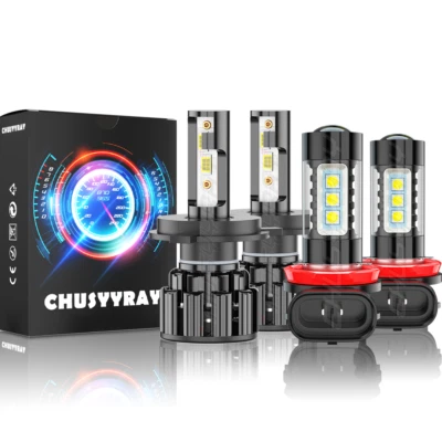 For Nissan Versa 2007-2018 - H4+H11 LED Headlight Bulbs Kit Hi-Lo Beam Fog Light - Image 1 of 4