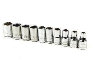 Craftsman USA Metric 1/4 Drive 10-Pc 6-Pt Shallow Socket Set V & G Series 4-13mm - Bild 1 von 5