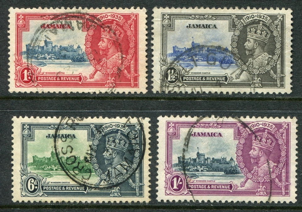 Jamaica 1935 Silver Jubilee 1d-1/- SG 114-117 used (cat. £45) 'A' - Image 1 of 1