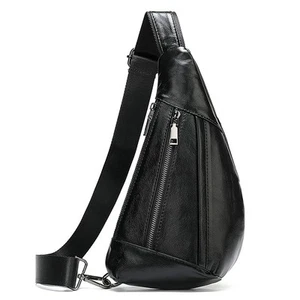 Leather Crossbody Sling Bag for Men Women Single Shoulder Chest Pack Backpack... - Picture 1 of 7