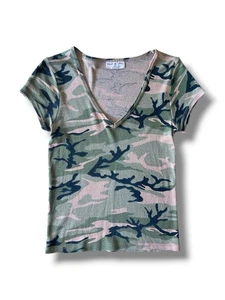 Michael Stars Camo V Neck Short Sleeve Shirt One Size Fits Most - Picture 1 of 14