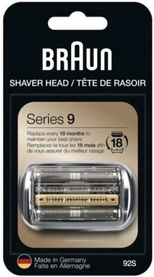 Cabezal de repuesto para afeitadora Braun 92S plateada compatible con afeitadoras Braun Series 9 Foto 1 de 1